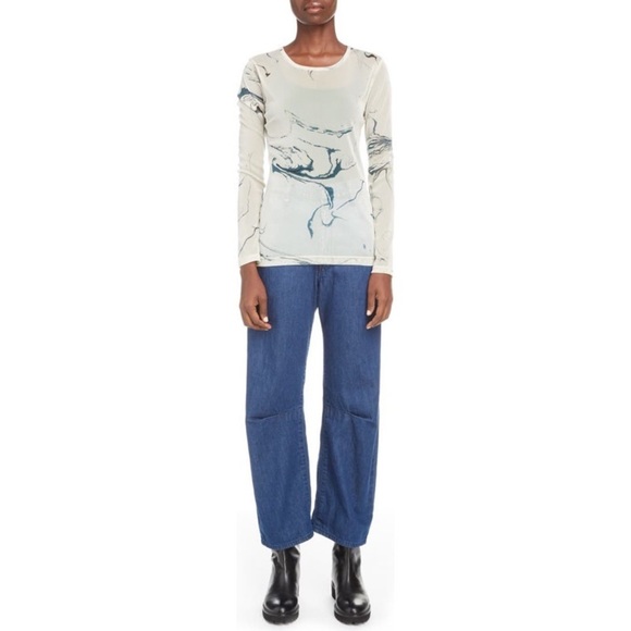 Y's by Yohji Yamamoto Blue Dip Dye High Rise U-Gusset Wide Leg Jeans EUC 2/M/28 - Picture 5 of 12